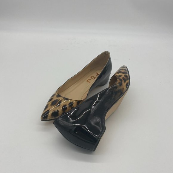 FSJ Leopard Printed Flats Pumps Pointed Toe Slip - Picture 4 of 9